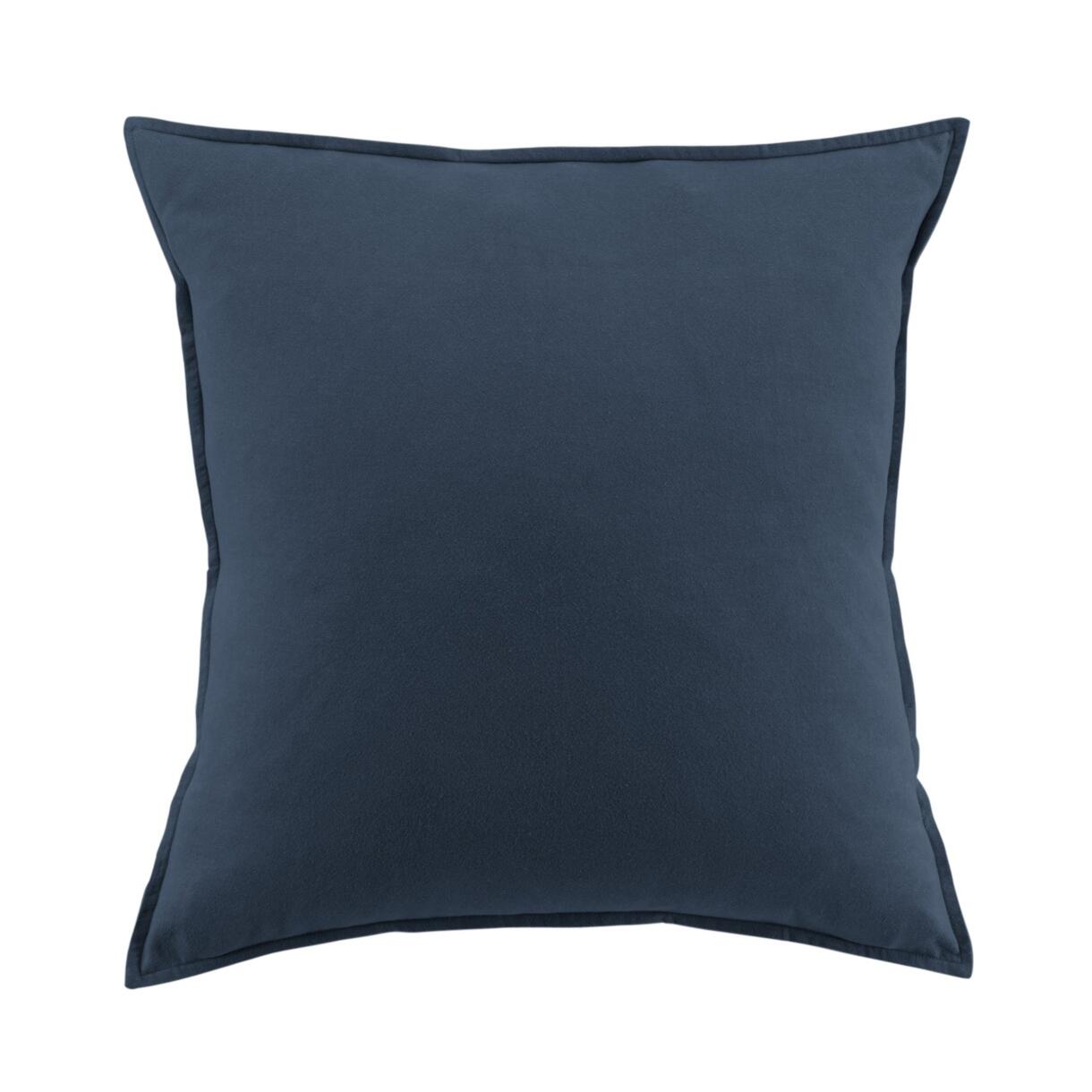 Funda de almohada cuadrada en franela de algodón (63 cm) Théa Azul noche 1