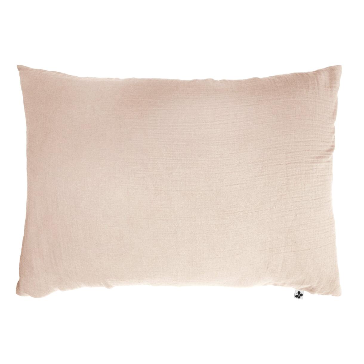 Funda para almohada rectangular en gasa de algodón (L80 cm) Gaïa Rose terso 6