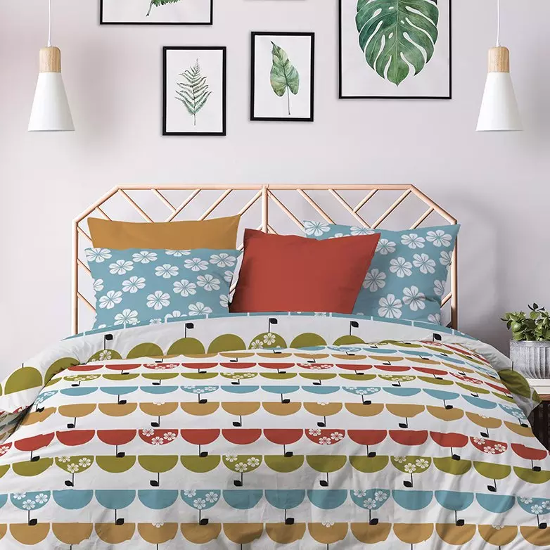 Housse de couette et deux taies coton (240 cm) Grany Multicolore 1