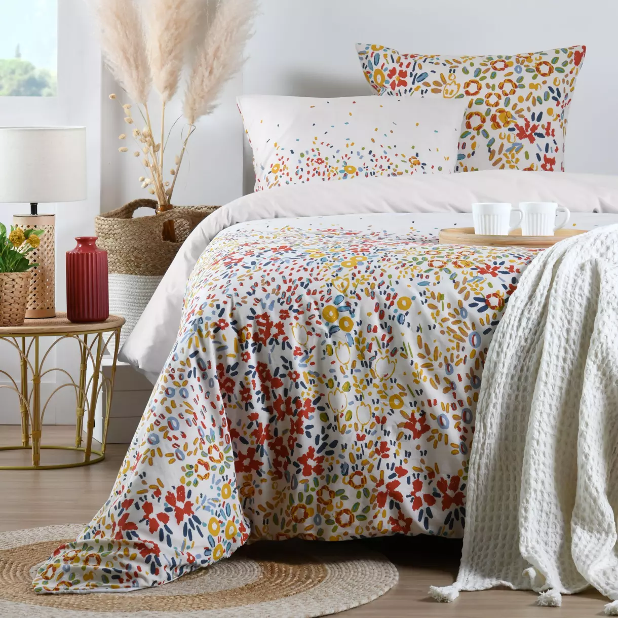 Funda Nórdica y dos fundas para almohada en algodón (240 cm) Svetlana Multicolor 1