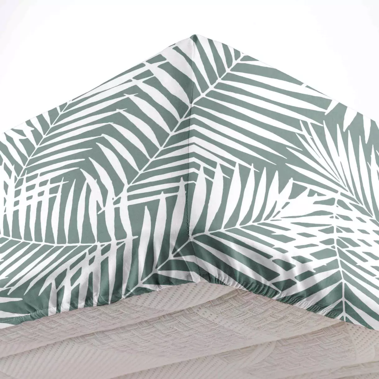 Drap housse coton (90 cm) Botania Vert sauge 1