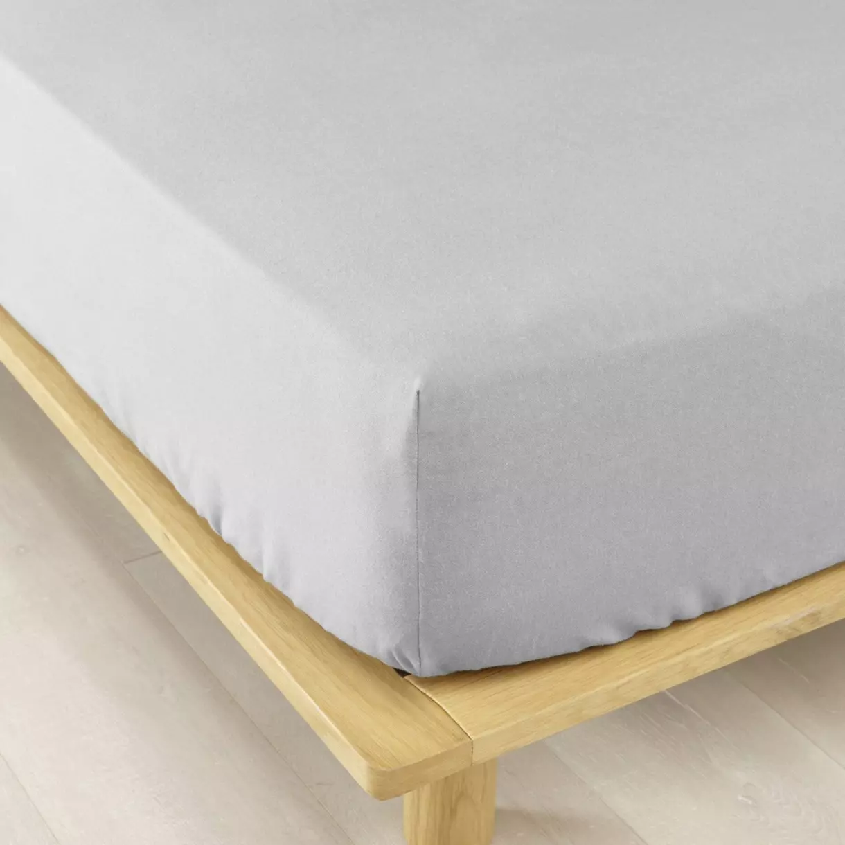 Hoeslaken flanel (90 cm) Théa Licht grijs 1