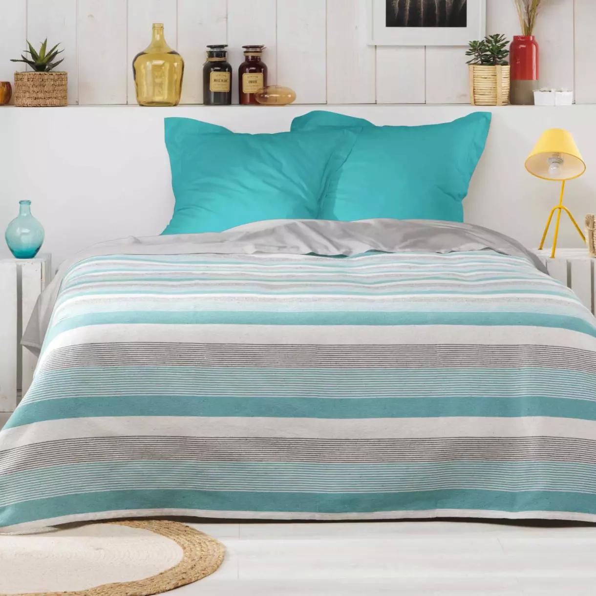 Colcha  (180 x 220 cm) Fiby Azul claro 1
