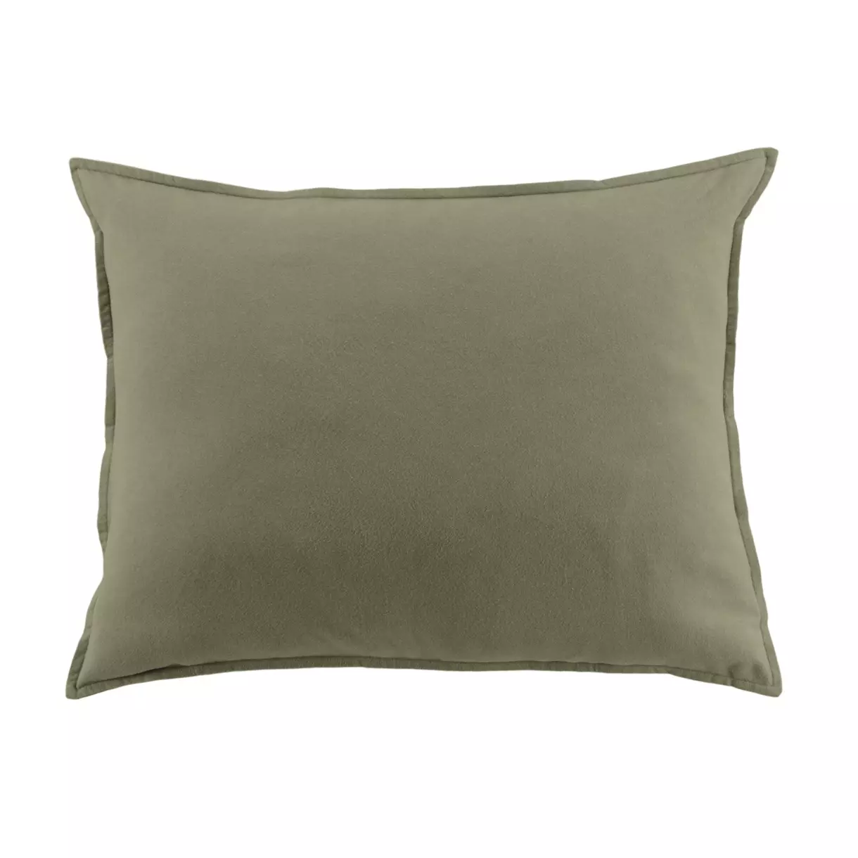 Funda de almohada rectangular en franela de algodón (70 cm) Théa Verde romero 1
