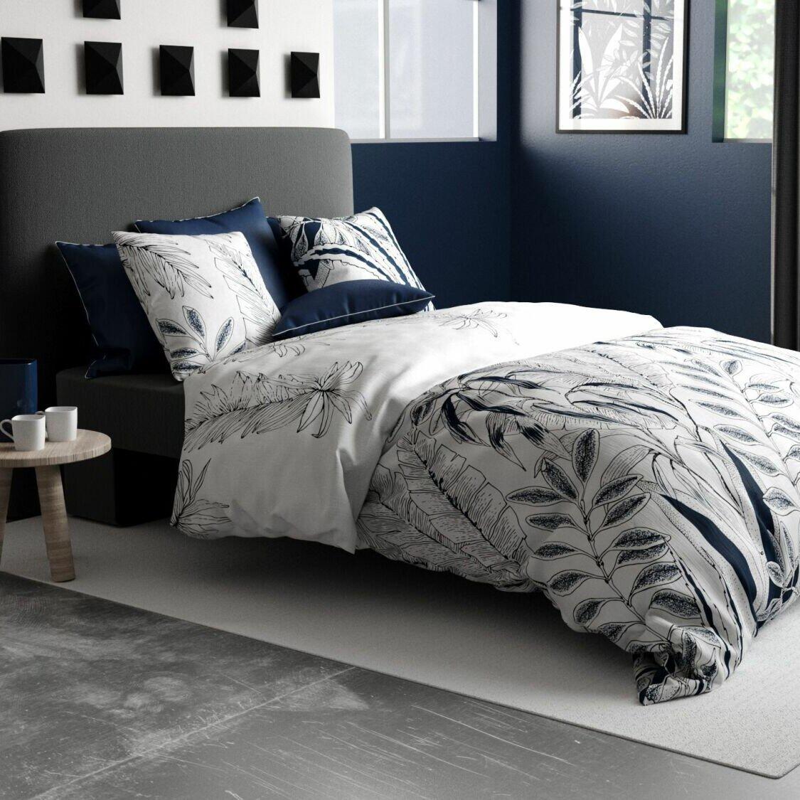Juego de sábanas en algodón cama 90 cm 3 piezas Zanzibar Azul 1