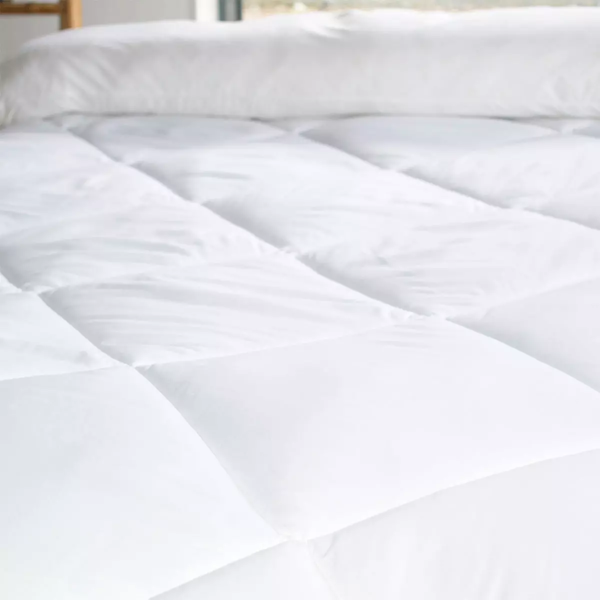 Topper para colchón (140 cm) Lavable a 95° Blanco 1