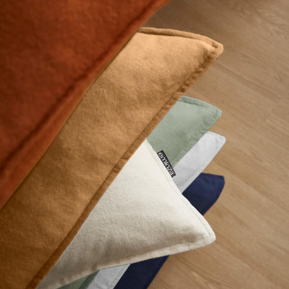 Funda de almohada rectangular en franela de algodón (70 cm) Théa Gris antracita 6