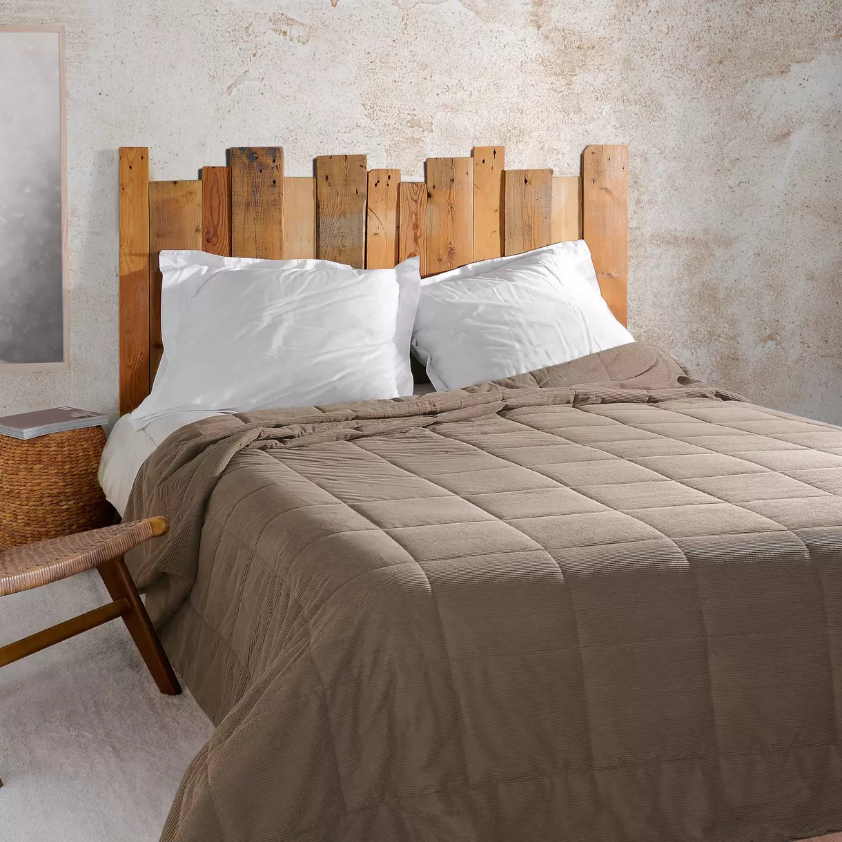 Gewatteerde bedsprei (130 x 180 cm) Vercors Taupe 1