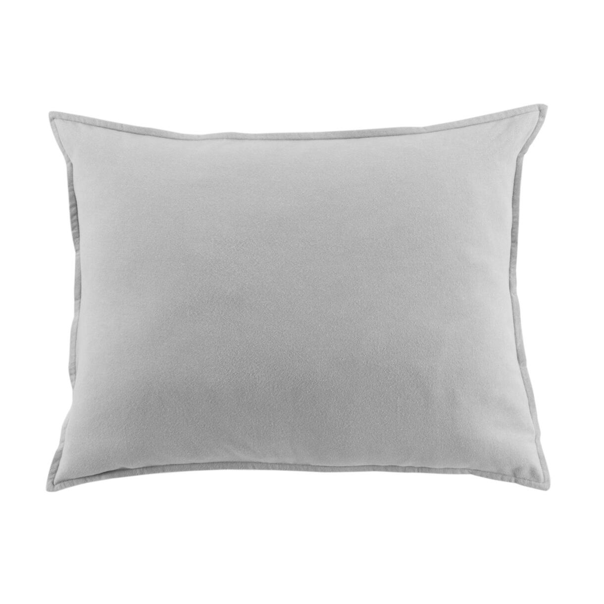 Funda de almohada rectangular en franela de algodón (70 cm) Théa Gris claro 1