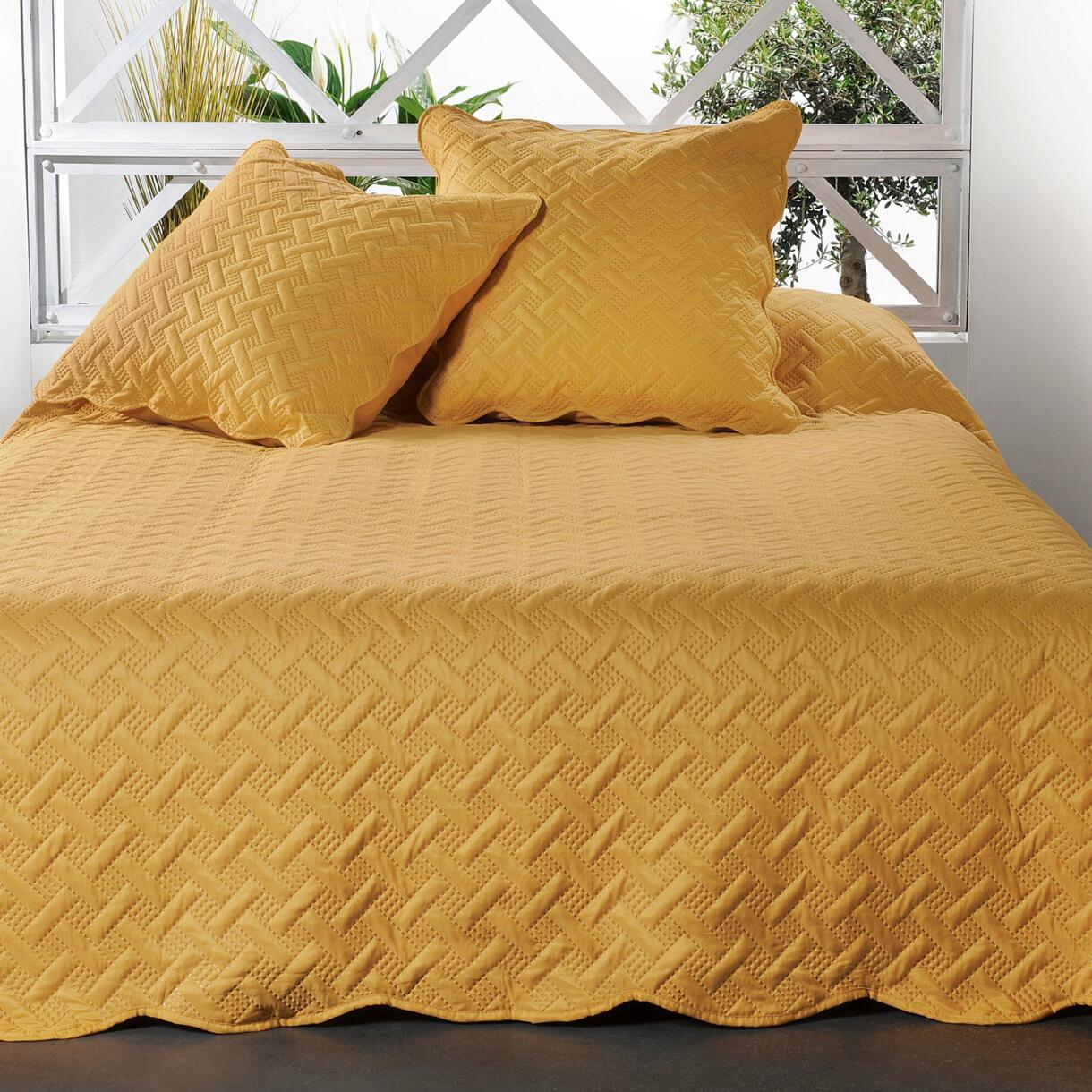 Colcha y fundas para almohada (250 x 260 cm) Californie Amarillo 1