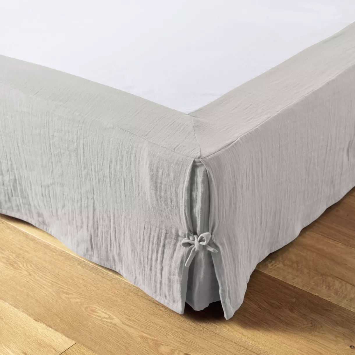 Cubre -somier Gasa de algodón (160 x 200 cm) Gaïa Gris nube 2