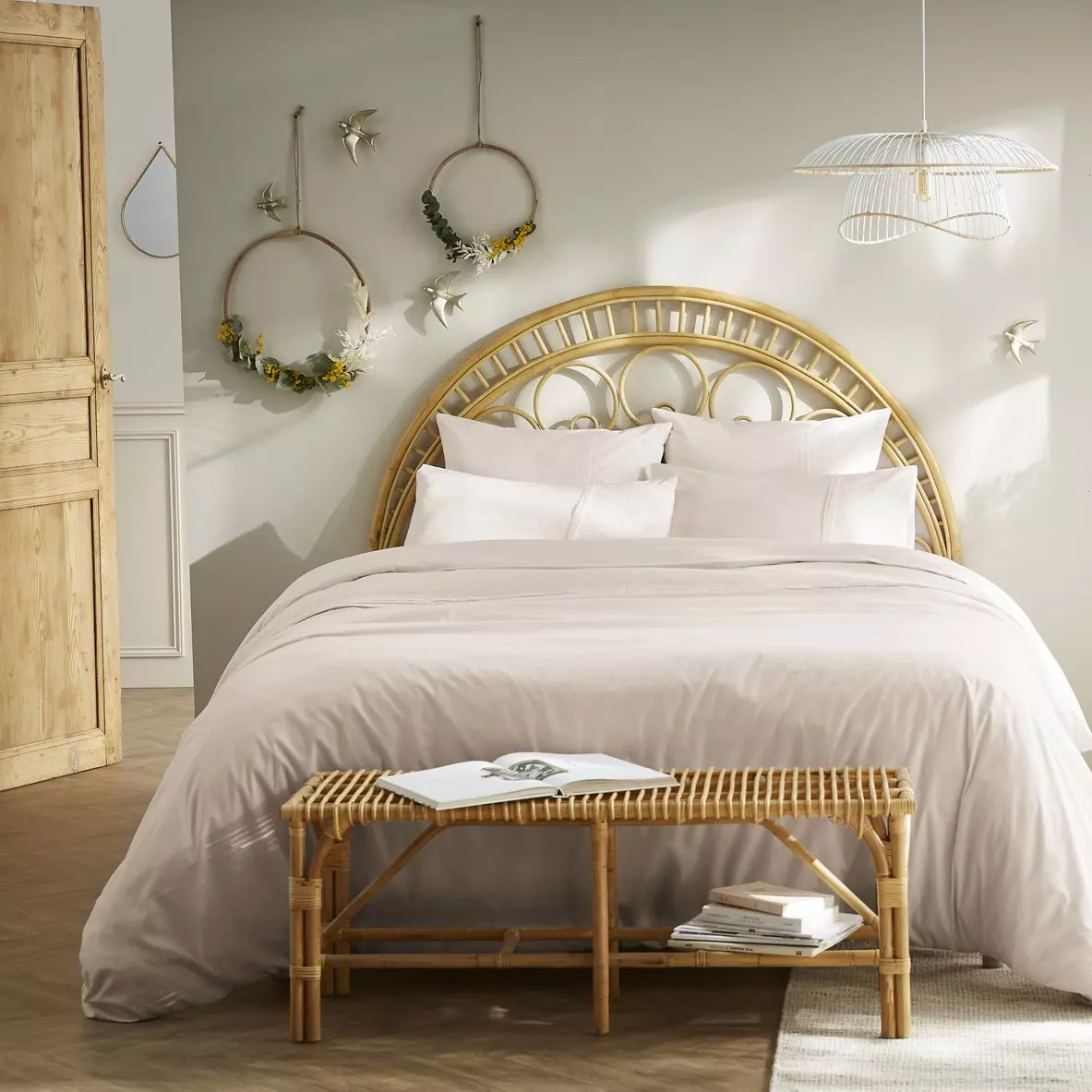 Funda Nórdica en encaje de algodón (260 cm) Jeanne Beige pampa 1