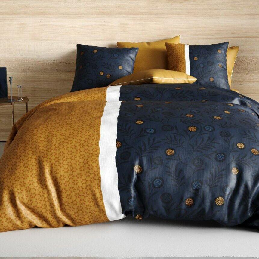 Juego de sábanas en algodón cama 140 cm 4 piezas Bel'or Amarillo 1