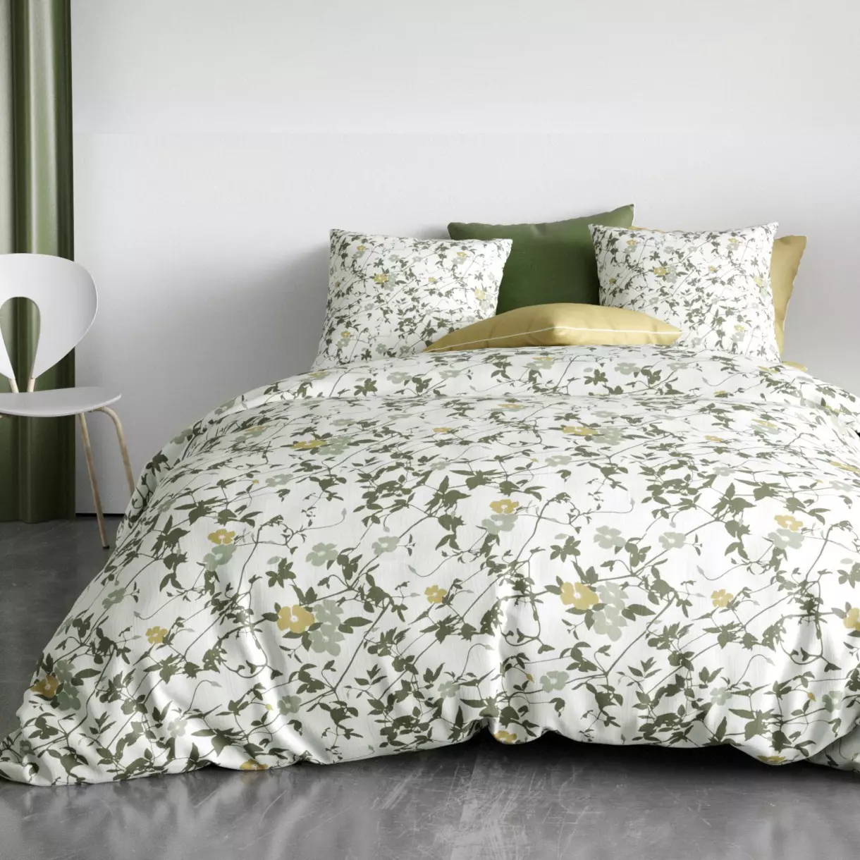 Funda nórdica y una funda en algodón (140 cm) Hoya Verde 1