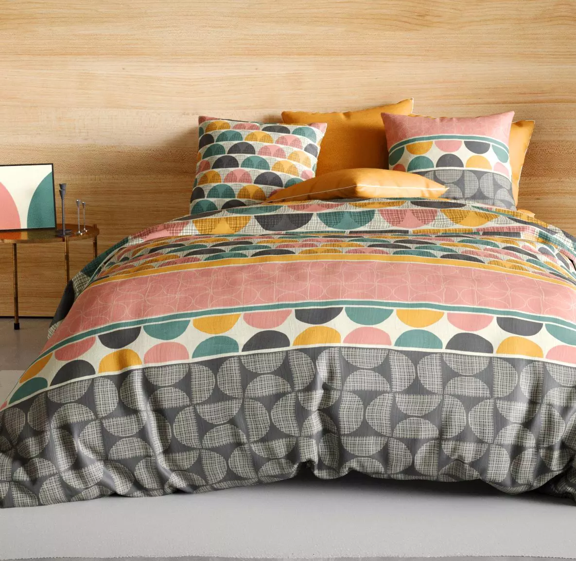 Funda nórdica y dos fundas de almohada en algodón (240 cm) Thanos Multicolor 1