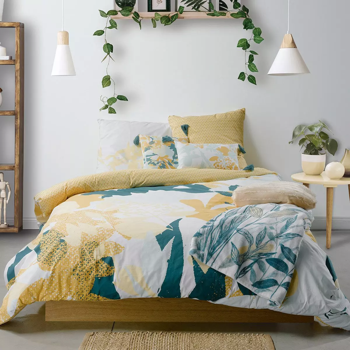 Funda nórdica y dos fundas de almohada en algodón (240 cm) Izia Fresh Multicolor 1