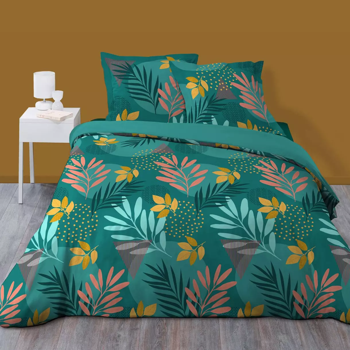 Funda Nórdica y dos fundas de almohada en algodón (240 cm) Aurelyne Azul 1