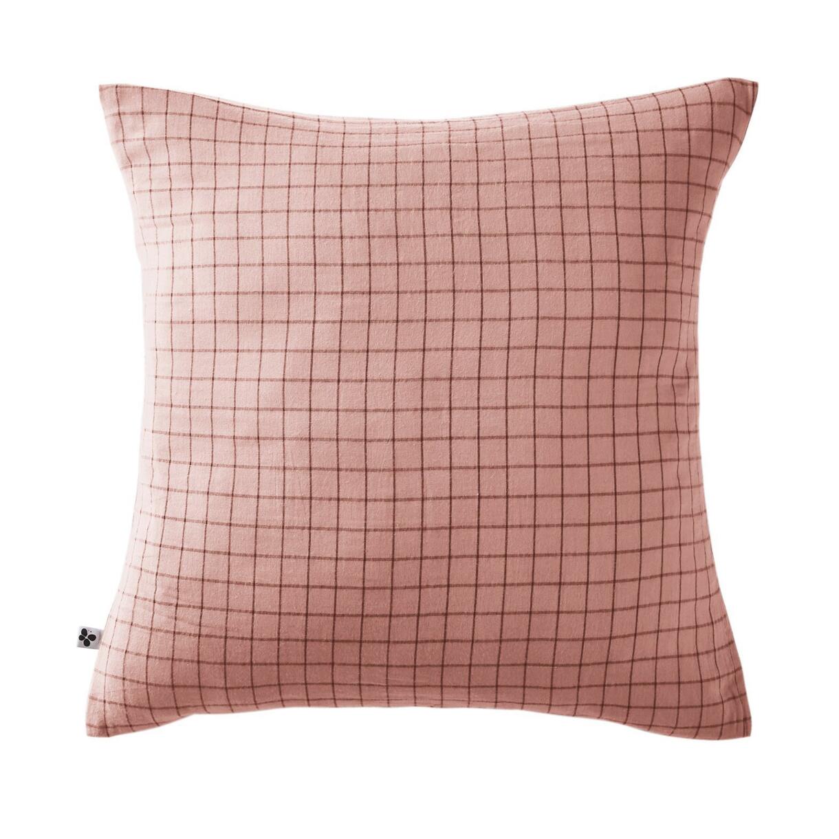 Funda para almohada cuadrada en en gasa de algodón (60 cm) Gaïa Match Rosa durazno 1