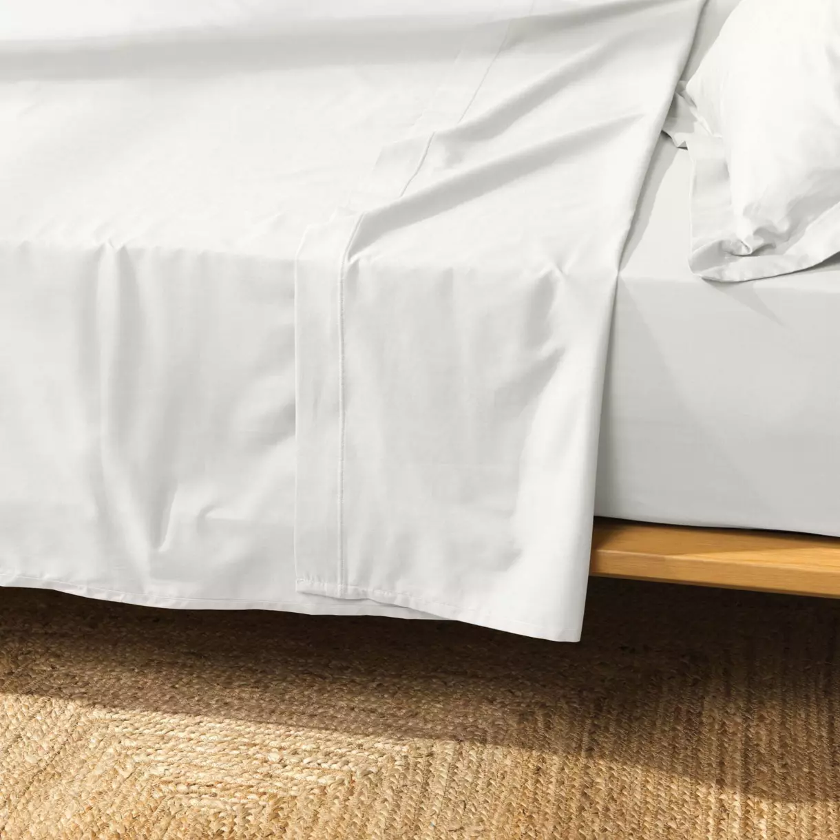 Sábana encimera en algodón bio (180 cm) Biolina Blanco 1
