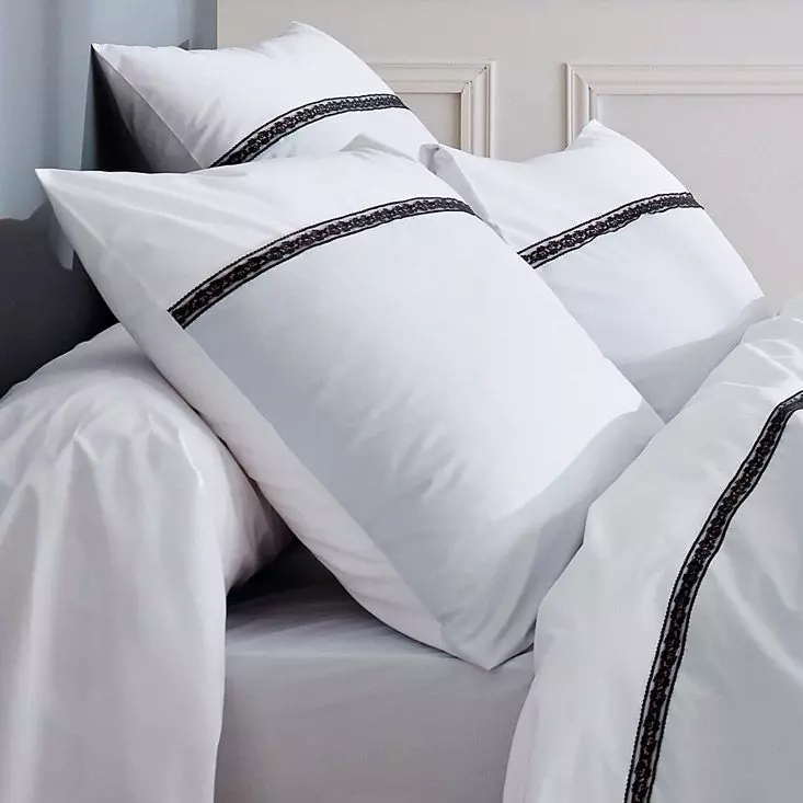 Taie d'oreiller carrée percale de coton Passion Blanche 1