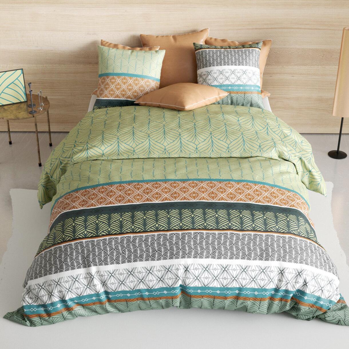 Funda nórdica y dos fundas de almohada en algodón (200 cm) Echo Multicolor 1