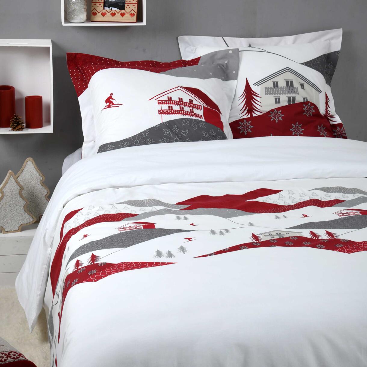 Funda Nórdica y dos fundas para almohada en algodón (260 cm) Albiez Rojo  1