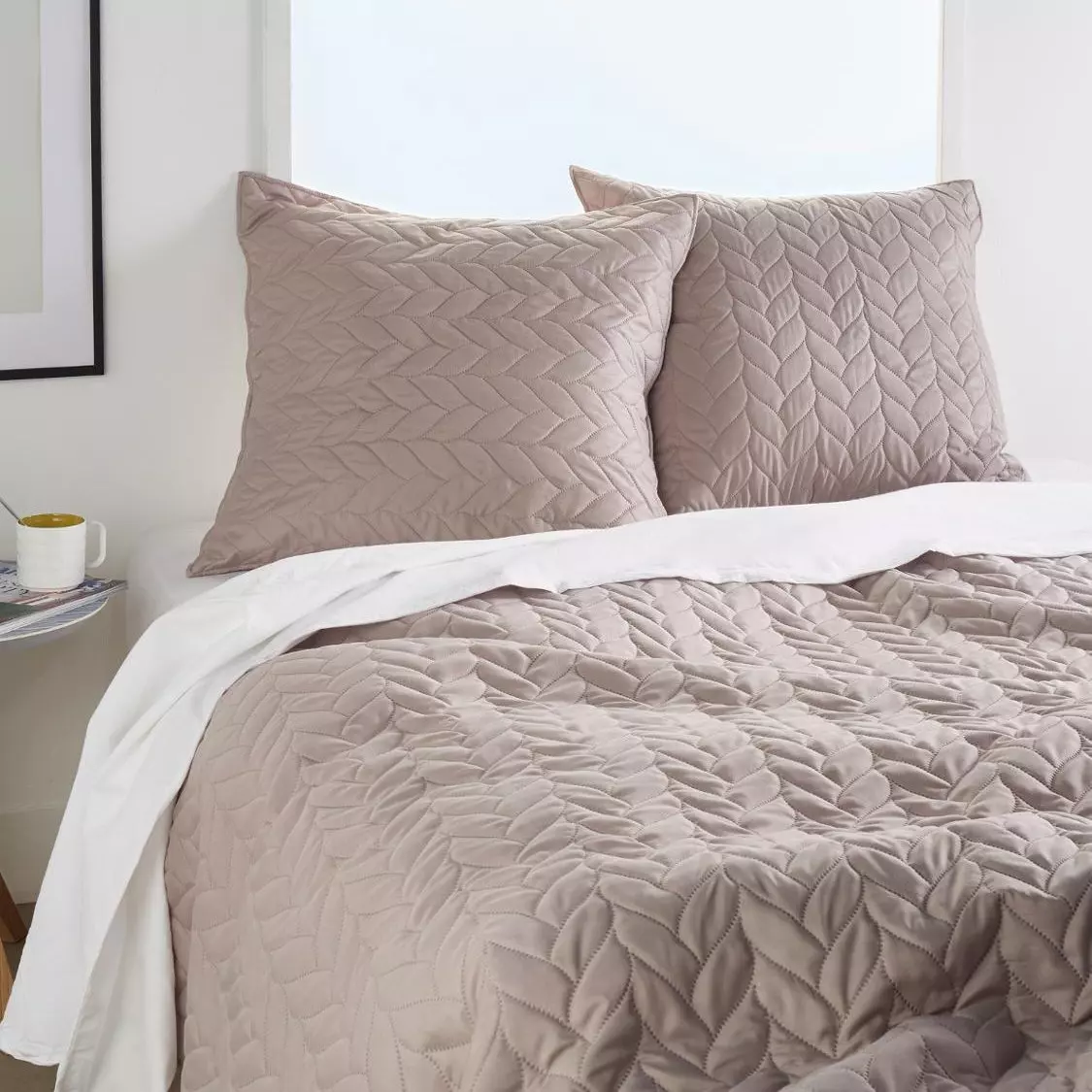 Colcha y fundas para almohadones (240 x 260 cm) Tresse Lino 1