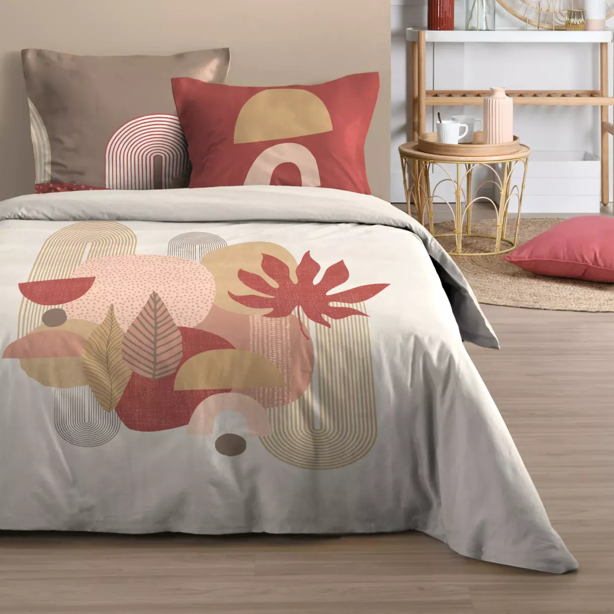 Housse de couette et deux taies coton (240 cm) Hakone Multicolore 1