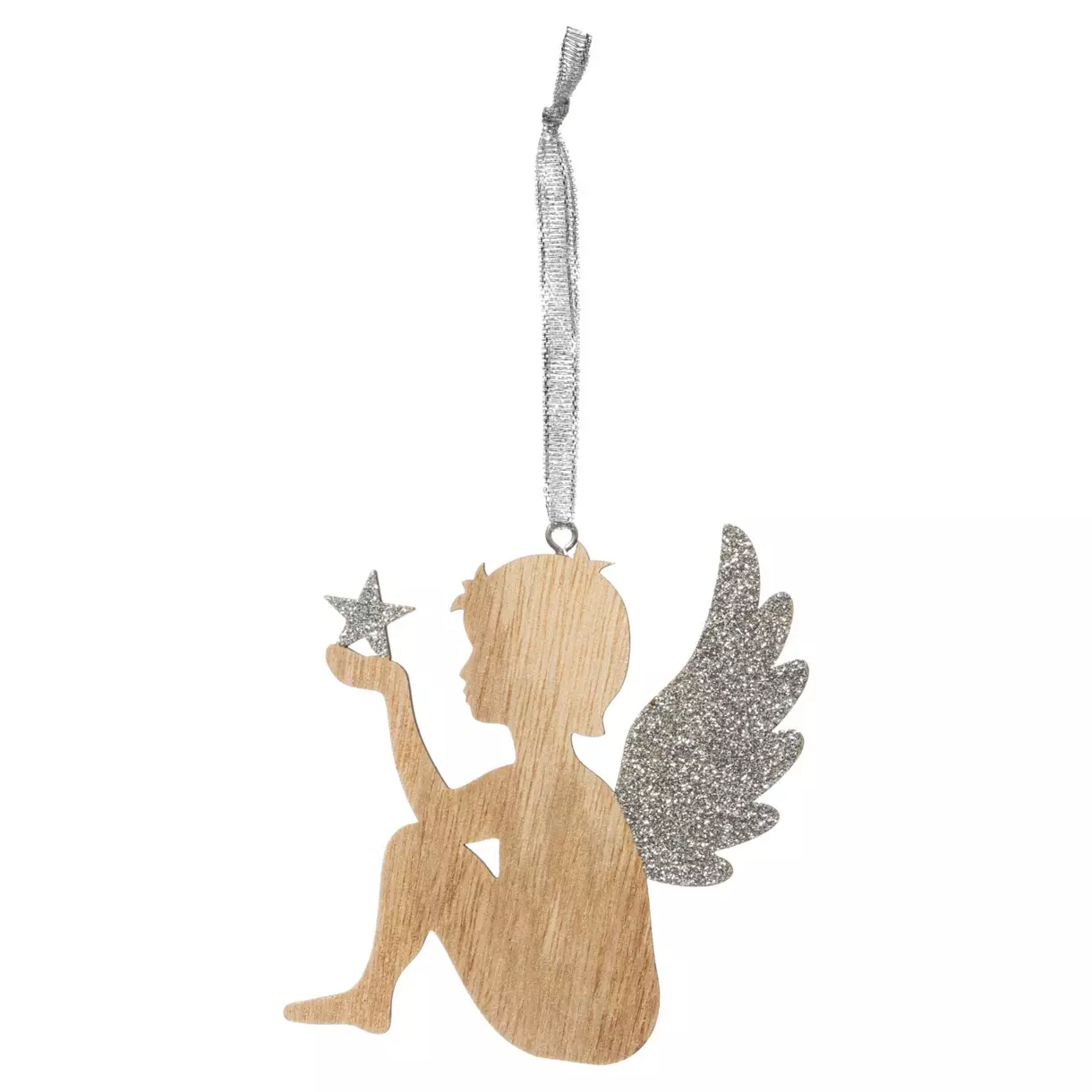 Ange à suspendre Paillettes Naturel 1