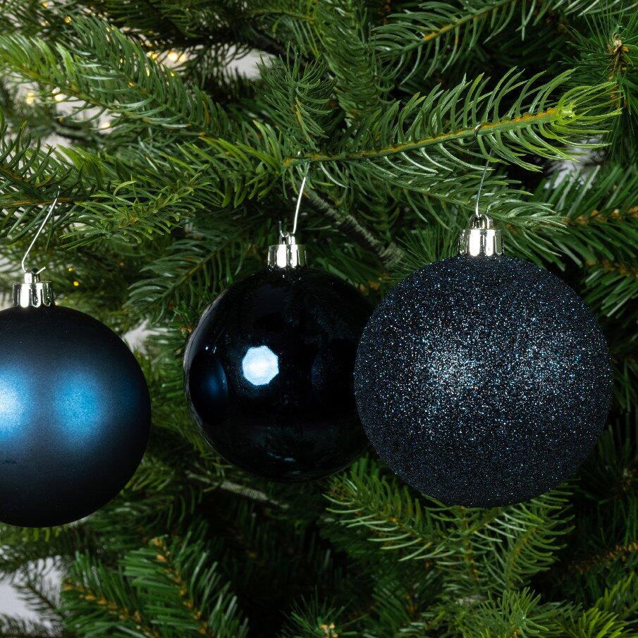 Lote de 34 bolas de Navidad  (D80 mm) Alpine Azul noche 1