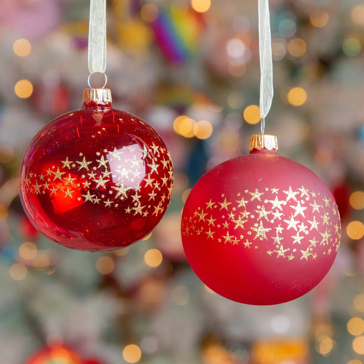 Lot de 6 boules de Noël (D80 mm) en verre Koss Rouge 1
