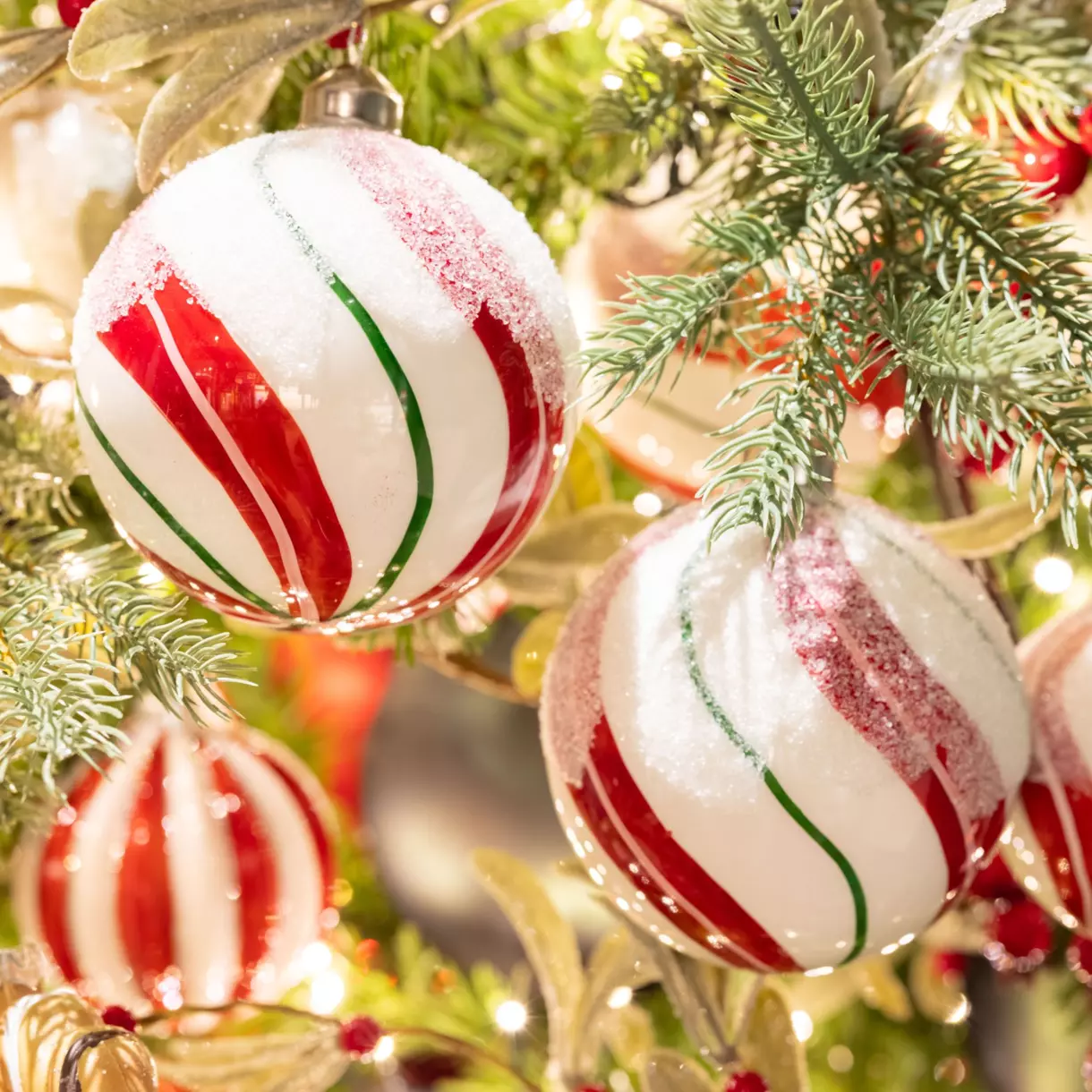 Lote de 3 bolas de Navidad en vidrio (D80 mm) Lyna Rojo  1