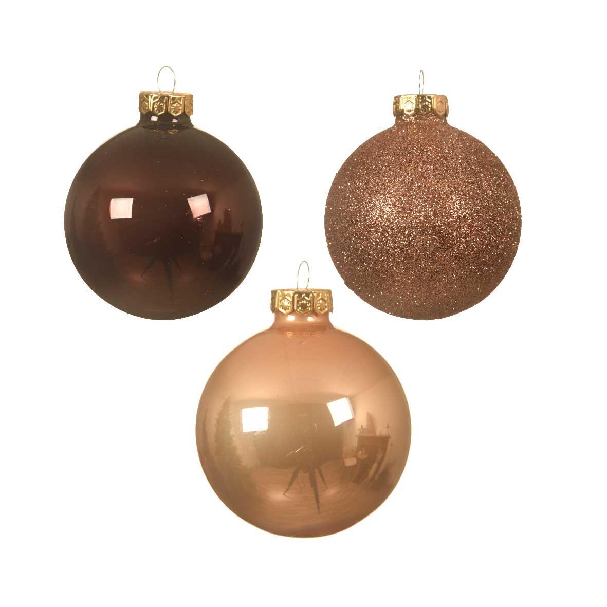 Set van 42 glazen kerstballen (D60 mm) (D50 mm) van glas Domeona mahonie/ Caramel 1