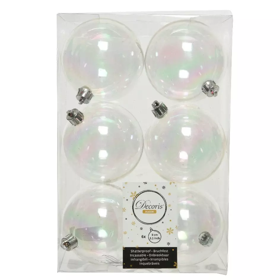 Lot de 6 boules de Noël (D80 mm) Alpine Transparent 1