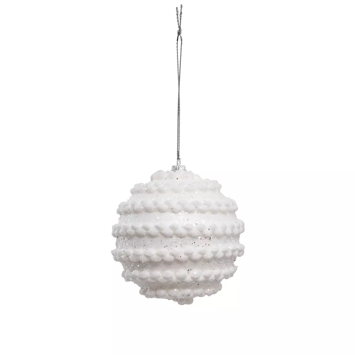 Lote de 4 bolas de Navidad (D80 mm) Malla Blanco 1