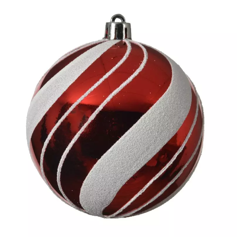 Lot de 12 boules de Noël (D80 mm) Saveria Rouge 1