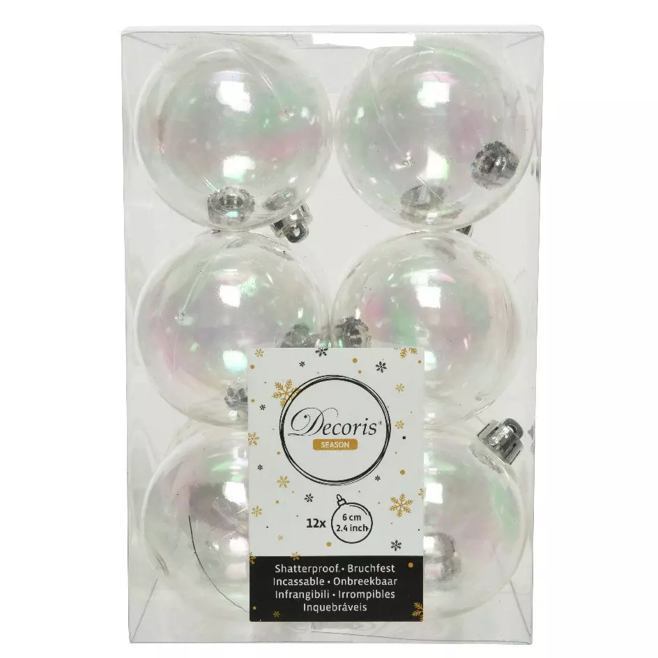 Lot de 12 boules de Noël (D60 mm) Alpine Transparent 1