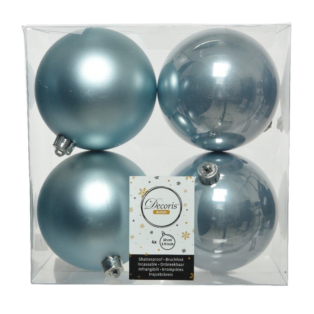 Lote de 4 bolas de Navidad (D100 mm) Alpine Azul pastel 1
