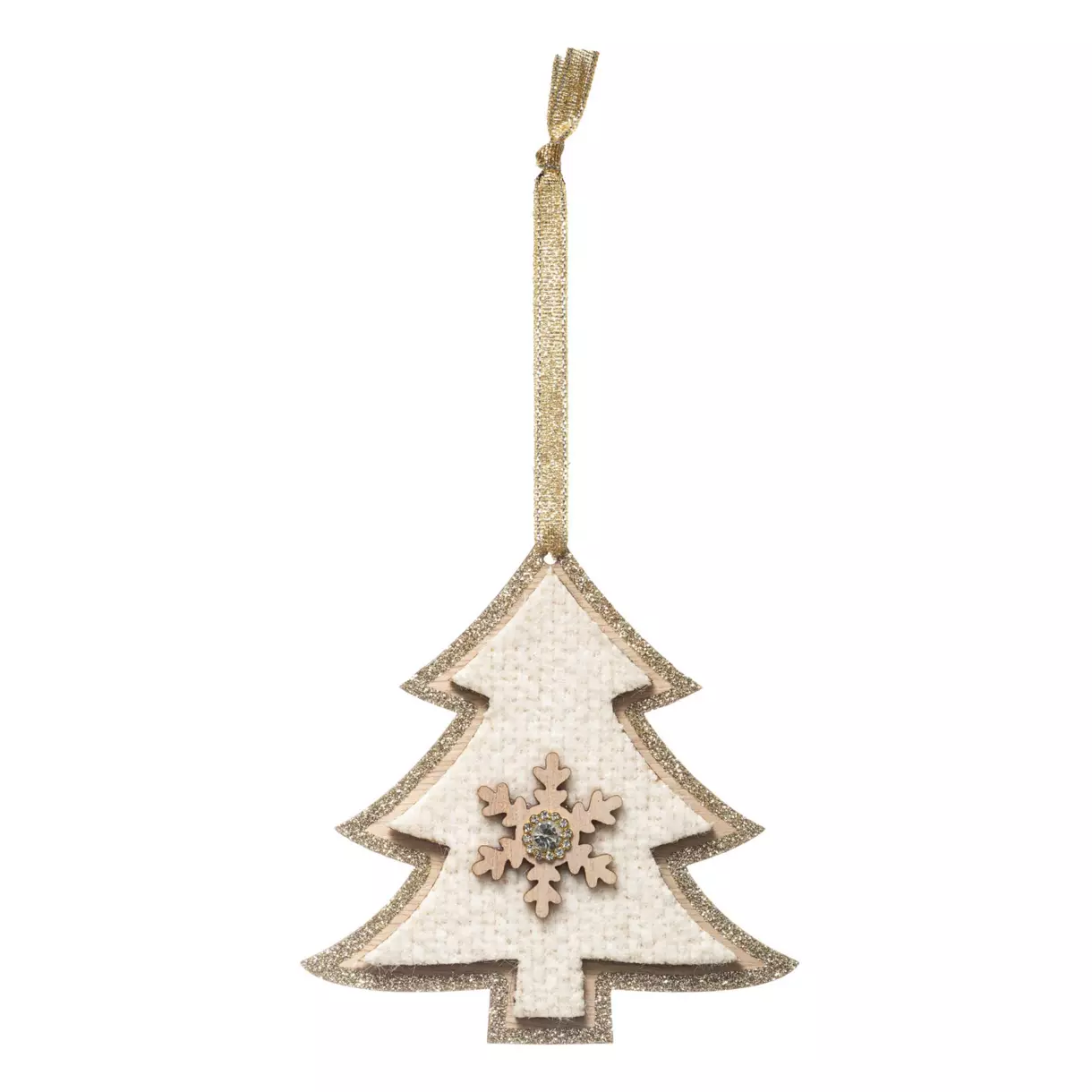 Adorno navideño para colgar Copos Beige 1