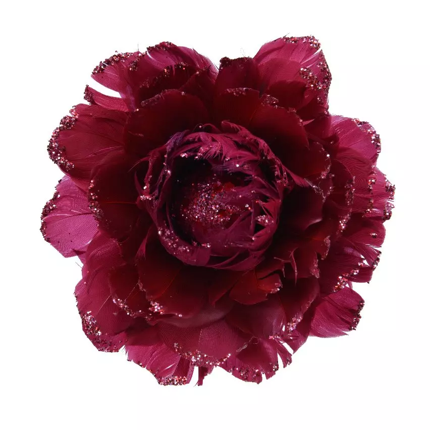 Flor decorativa sobre pinza Galliane Burdeos 1