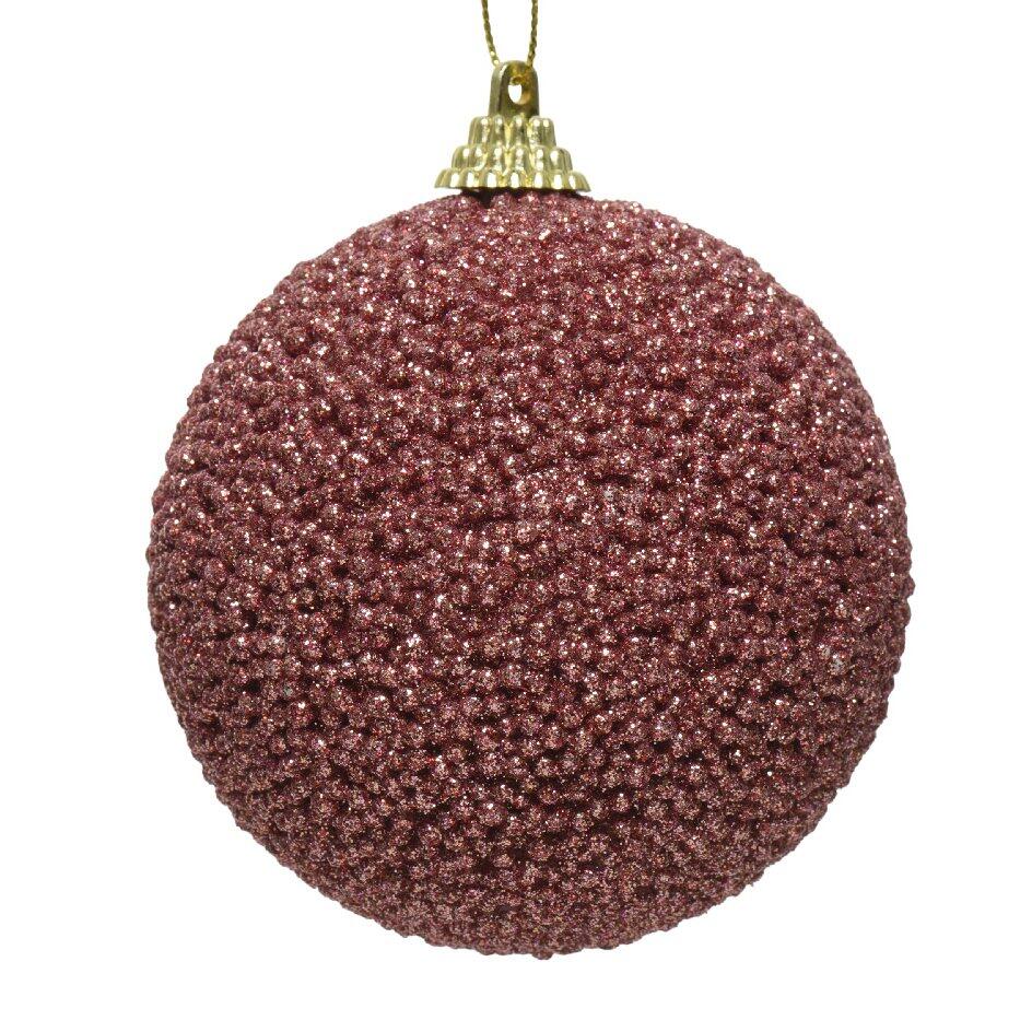 Confezione di 12 palline di Natale (Ø80 mm) Perline Rosa antico 1
