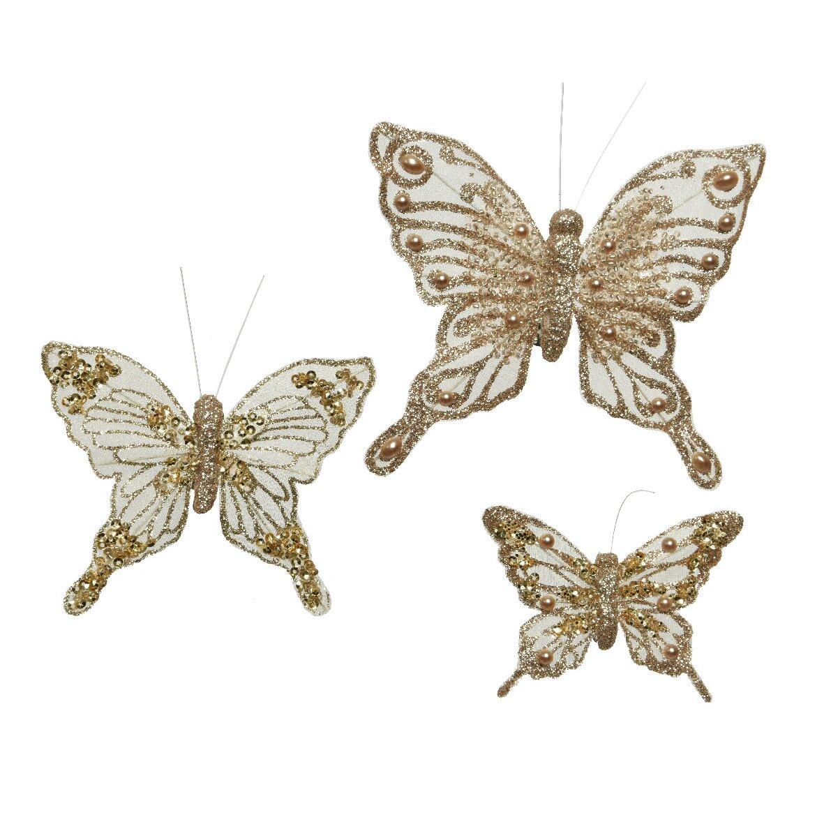 Set van 3 vlinders Helgi Goud 1