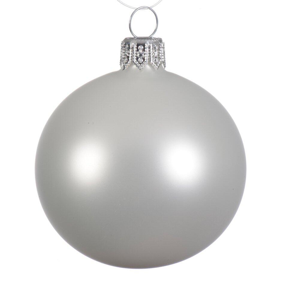 Lotto di 6 palline di Natale di vetro (D80 mm) Arctique opache Bianco 1