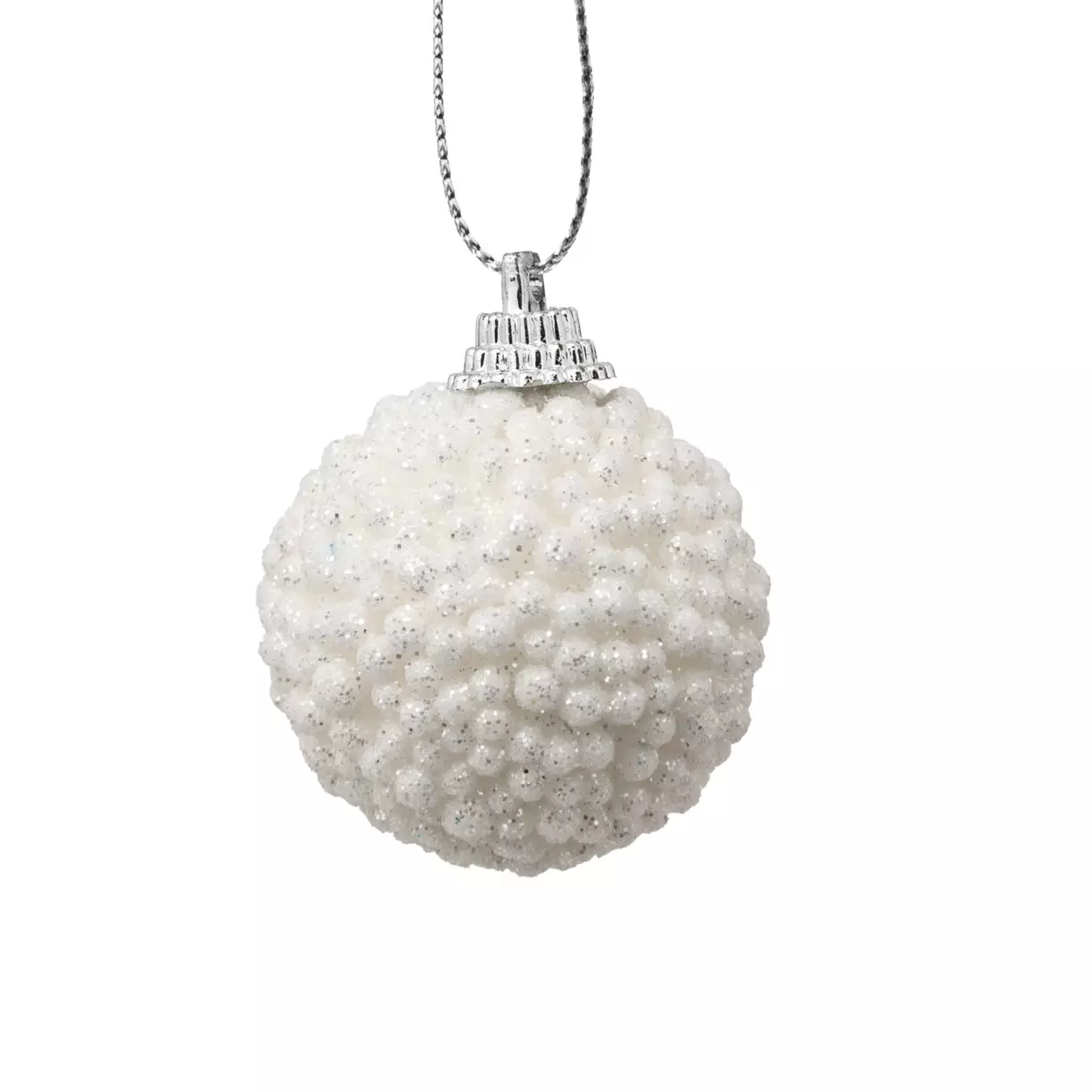 Lot de 10 boules de Noël (D40 mm) Petit Bill Blanc 1