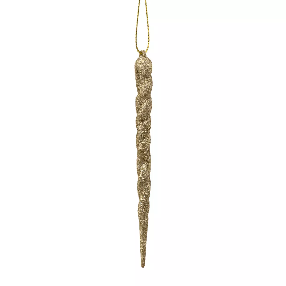 Lot de 4 stalactites de Noël à suspendre Torsadés Champagne 1