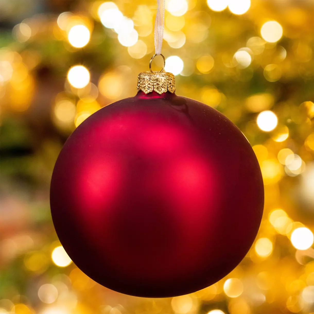 Set van 4 glazen kerstballen (D100 mm) Arctique mat Bordeauxrood  1