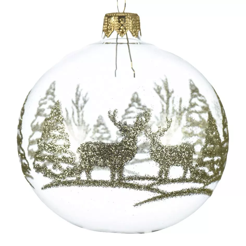 Lote de 6 bolas de Navidad en vidrio (D80 mm) Reno Transparente 1