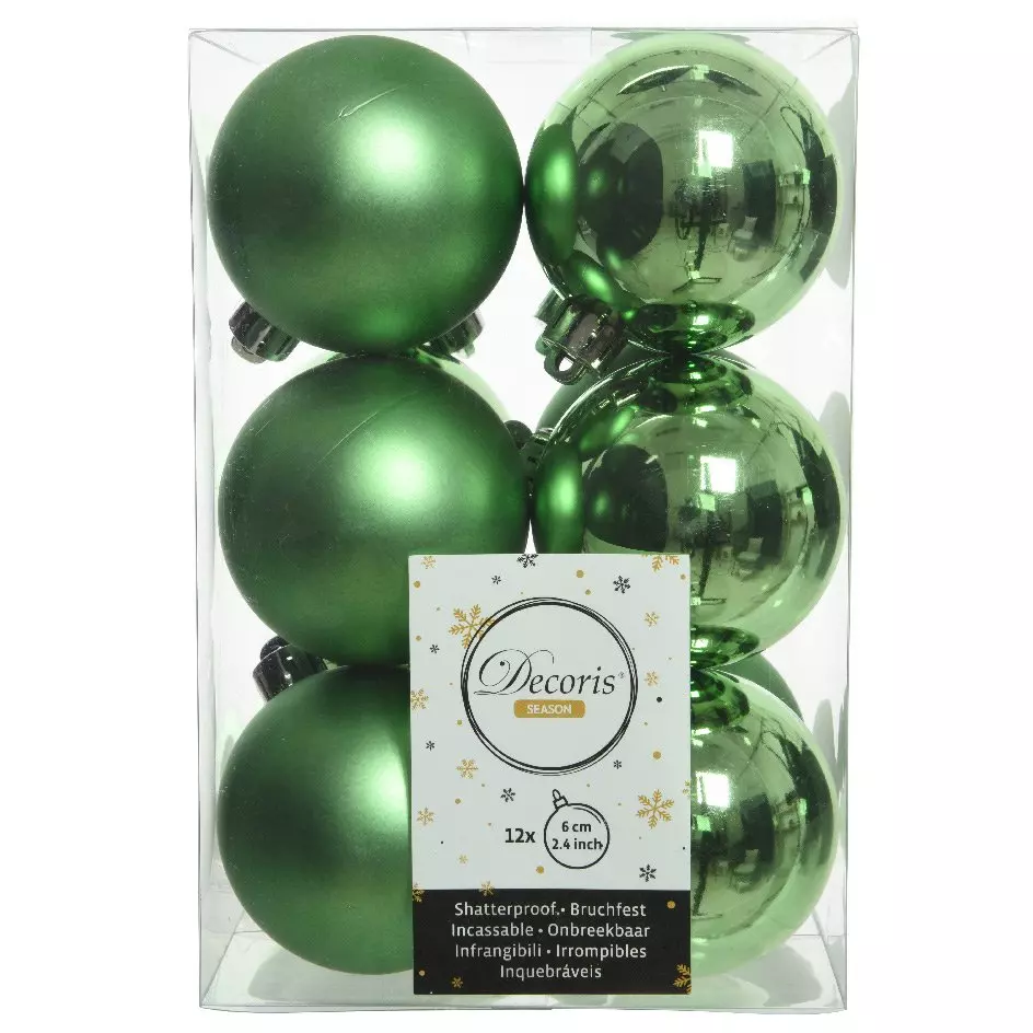 Lot de 12 boules de Noël (D60 mm) Alpine Vert gui 1