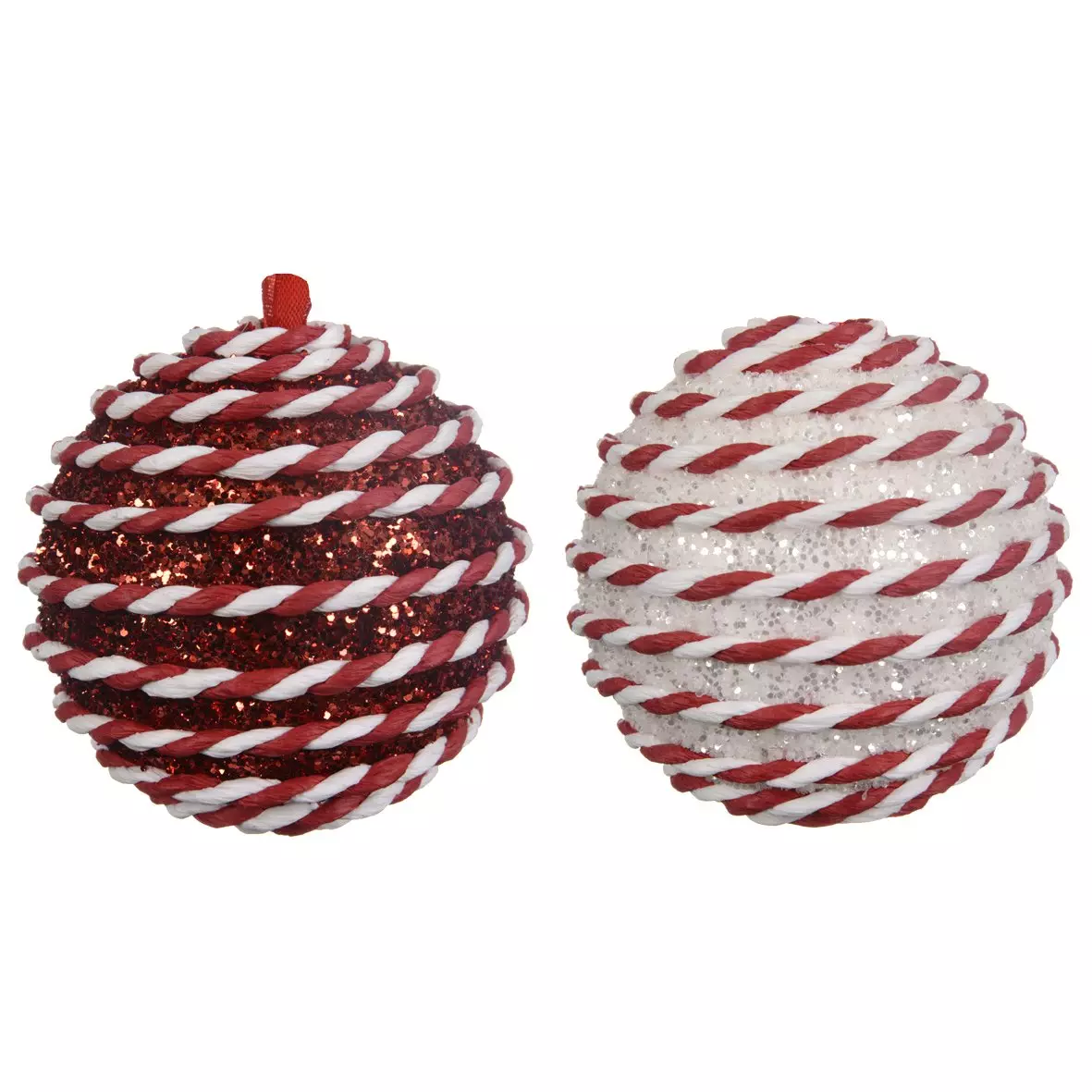 Lot de 12 boules de Noël (D80 mm) Emina Rouge 1