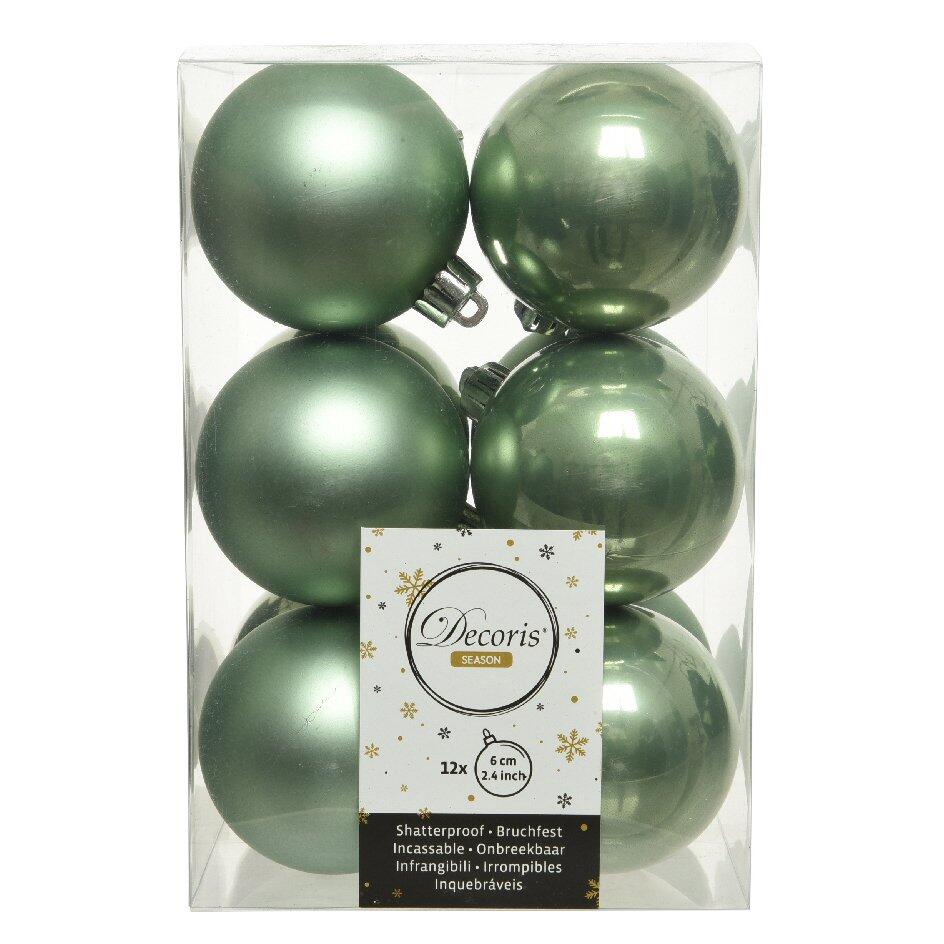 Lot de 12 boules de Noël (D60 mm) Alpine Vert sauge 1
